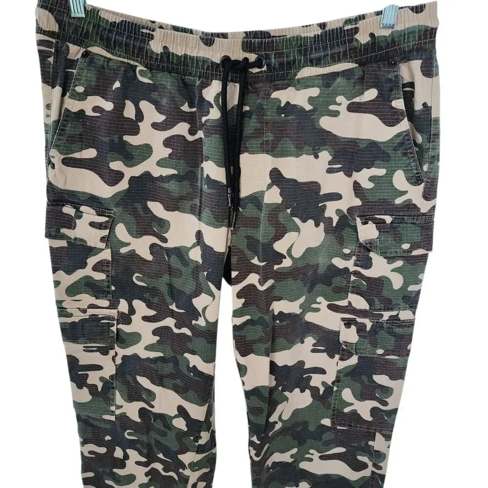 Dogg Supply by Snoop Dogg Mens XL Camo Cargo Pants Ripstop Stretch Elastic Waist - Picture 2 of 16